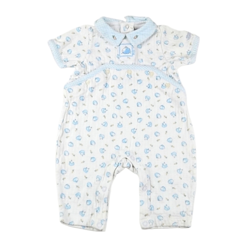 Vintage Quality Bunny and Carrot Collar Embroidered Onsie Jumpsuit, 3-6 Months